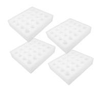 DONFAMDS 4 Sets White Egg Holder Tray Protective Shock-absorbent Egg Storage Container with Compact Stackable Design for Fridge and Transport Safety