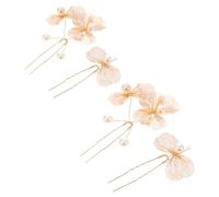 DONFAMDS 4Pcs Bridal Hair Pins Elegant Decorative Hair Clips with Flower Accents for Wedding Bridesmaid Party Daily Styling Hair Accessories for Brides Women