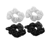 DONFAMDS 4pcs Metallic Hair Scrunchies Set Large Glitter Elastic Ponytail Holders No Damage Hair Ties for Women and Girls Festival Party Accessories
