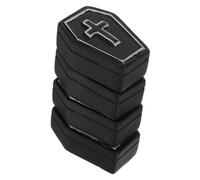DONFAMDS 4pcs Mini Coffin Decoration Resin Halloween Props for Dollhouse Micro Landscaping Intricate Detailing Unique Spooky Touch for Home Decor Themed Parties