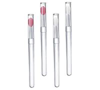 DONFAMDS 4pcs Silicone Lip Brush Set Lid Handle and Pink Heads Reusable Lipstick Applicators for Precise Makeup Use and Lip Care