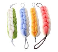 DONFAMDS 4pcs Two Bath Strip Exfoliating Shower Scrubber Professional Back Scrubber for Bathing Use as Body Exfoliator in Shower