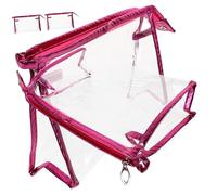 DONFAMDS 4pcs Waterproof Makeup Bags with Sturdy Zipper Portable Small Cosmetic Organizer Pouches for Women Travel Toiletry Storage in Rose Red