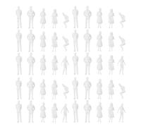 DONFAMDS 50Pcs White Plastic People Figures Lifelike Models in 1:150 Scale for Dollhouse Decoration and Model Train Landscape Scenes