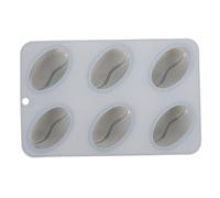 DONFAMDS 6-Cavity Coffee Bean Shaped Silicone Mold Tray for Baking and Making Clay with Nonfading and Versatile Use Features, for Chocolate, Mousse, Jelly, Pudding, and Candy Moulds