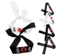 DONFAMDS 6pcs Headband Costume Headbands for Samurai Hachimaki Tie Hair Accessories for Karate Birthday Parties Themed Events Soft