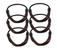 DONFAMDS 6pcs Invisible Dark Brown Hair Ties for Women High Elastic Hair Bands for Ponytail Holders Seamless Integration for Natural Look for Daily Use and Special Occasions