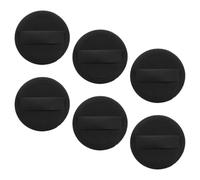 DONFAMDS 6pcs Make up Powder Puff Replacement Powder Versatile Usage Pu Leather Fabric Black Ultra-thin Soft Texture for Professional Makeup Setting