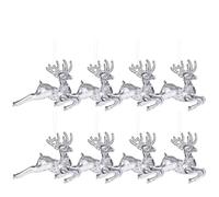 DONFAMDS 8Pcs Reindeer Christmas Decorations Acrylic Hanging Pendants Elk Shaped Lightweight Christmas Tree Hanging Ornaments with Fine Workmanship for Wreath and Xmas Party Favors