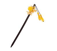 DONFAMDS Ancient Customs Tassel Hairpin Hair Chopstick in Yellow Synthesis Material for Special Occasion and Mid-autumn Festival Chinese Classical Style Hair Fork Firmly
