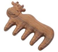 DONFAMDS Carved Sandalwood Cartoon Cow Hair Comb Cute Static Scalp for and Men Smooth Finish Detangler Brush for Relaxation and Muscle Relief All Ages