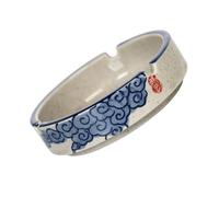 DONFAMDS Ceramic Ashtray with Lid Decorative Ceramic Ashtray in Blue Underglaze Finish Creative Hand-painted for Bars and Housewarming Gift Cute Home Decor Accessory
