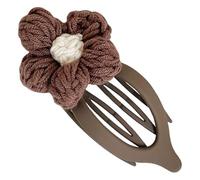 DONFAMDS Flower Claw Clips For Thick Thin Hair: Knitted Crochet Floral Barrette - Fuzzy Ponytail Holder - Half Bun Hairpins - Braids Accessories For Women Girls