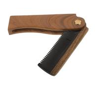 DONFAMDS Foldable Small Beard Comb Portable Wooden Ox Horn Pocket Comb for Men Travel Grooming Gentle Green Sandalwood and Horn Material