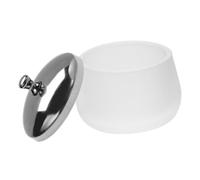 DONFAMDS Frosted Glass Nail Holder Bowl with Lid for Manicure Care Compact Crystal Nail Art Dish for Dip Powder Hand Soak and Easy to Use