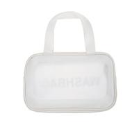 DONFAMDS Handheld Frosted Makeup Bag Transparent Travel Cosmetics Organizer for Personal Care Lightweight Design for Easy Carrying for Makeup Artists and Travelers