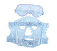 DONFAMDS Ice Cooling Face Mask and Eye Cold Compress Pack Set, Blue Gel Ice Mask with White Cooling Beads, Reusable Cold Therapy for Reducing Puffiness, Dark Circles, Suitable for Sleep