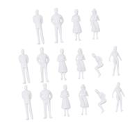 DONFAMDS Miniature Figurine Mini People Models White Small People Figures for Architectural Building and Model Train Set Landscape Decoration 12Mm Scale 1:150 Realistic Tiny Figure Set
