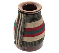 DONFAMDS Moxibustion Ceramic Cup with Heat-Resistant Fabric Cover, Portable Moxa Burning Tool and Moxa Cone Burner Holder for Traditional Moxibustion Therapy and Massage Use