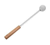 DONFAMDS Multifunctional Handheld Massage Hammer with Wooden Handle and Spring Round Head for Trigger Point Deep Tissue Massage and Back Muscle