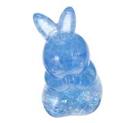 DONFAMDS Natural Crystal Rabbits Figurine 2pcs Sea Blue Gemstone Bunny Sculptures Handcrafted Resin Desktop Animal Ornaments Easter Home Decoration Set