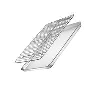 DONFAMDS Non Stick Baking Plate with Drying Storage Tray and Steel Cooling Rack Thickened Silver Baking Pan for Multifunctional Oven Use Easy Clean Kitchen Accessory