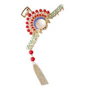 DONFAMDS Pearl Tassel Hair Claw Clip Large Jaw Clamp for Women Strong Hold Teeth Design for Thick Thin Hair Creative Chinese Style and Gift