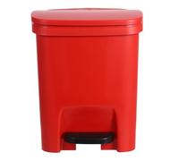 DONFAMDS Plastic Trash Can 10L Red Rectangular with Foot Pedal and Flip Lid for Bedroom Home Office Food Waste Recycling