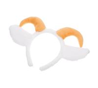 DONFAMDS Plush Sheep Ear Headband Lamb Horns Soft Animal Hair Hoop Cartoon Costume Accessories for Kids Women Halloween Party Cosplay