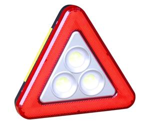 DONFAMDS Portable LED Car Warning Triangle with Stable Triangular Design, Red Plastic Road Safety Sign for Emergency and Waiting for Roadside Assistance, Powered by 3 X Aa Batteries
