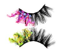DONFAMDS Sequins False Eyelashes Fluorescent Glow Fake Lashes Night Party Uv Light Reactive Eye Makeup