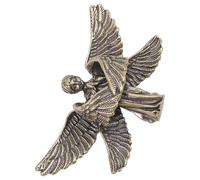 DONFAMDS Six-winged Angel Brass Figurine Miniature Decorative Accessory for Desktop Decor and Office Use, Vintage Golden Brass Statue Symbolizing Beauty and Elegance