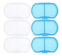 DONFAMDS Small Portable Pill Box Case to Keep Medicine Well 6pcs with 2 Compartments Each, Compact Pp Storage Organizers for Going and Business Trip