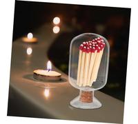 DONFAMDS Transparent Glass Match Holder with Cork Stopper Multi Functional Decorative Storage Jar for Matches Specimens and Desktop Display