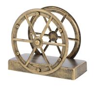 DONFAMDS Vintage Industrial Cast Iron Napkin Holder Freestanding Paper Towel Dispenser with Wheel Design for Kitchen Dining Table Office Home Decor Space Saving Tissue Rack for Organized