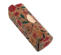 DONFAMDS Vintage Lipstick Organizer with Integrated Mirror Stylish Cork Makeup Bag for Vanity Durable Scratch Resistant Lipstick Holder Elegant Floral Design for Quick Touch Ups