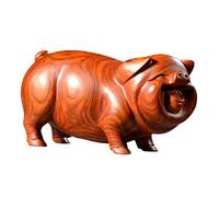 DONFAMDS Wood Pig Statue Ornament Rustic Mini Wooden Ornaments Light Brown Solid Wood Decorative Easy to Store Creative Pig Figurines for Study Bookshelf Display