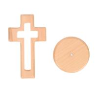 DONFAMDS Wooden Cross Ornament in Khaki Plastic Material, Stable Placement and Easy to Store, Creative and Traditional Style, for Birthday Or Office Decoration, Cross Shaped Adornment