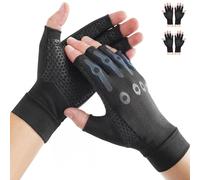 Donfri 2 Pairs Compression Gloves for Arthritis Hands, Fingerless Raynauds Gloves for Wrist Support - Relieve Rheumatoid Pain (S)