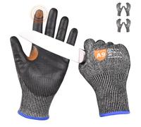 Donfri 2 Pairs Level 9 Cut Resistant Safety Work Gloves, High Protection Cutting Proof Chainsaw Gloves with Reinforced Thumb, Non Slip, Durable, Touch-screen (S)