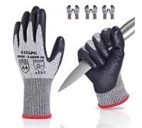 Donfri 3 Pairs Cut Resistant Work Gloves Level 5 Touchscreen PU Size L