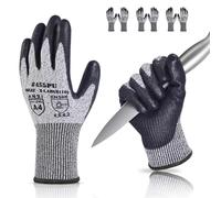Donfri 3 Pairs Cut Resistant Work Gloves Level 5 Touchscreen PU Size XL