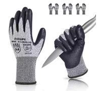 Donfri 3 Pairs Cut Resistant Work Gloves Level 5 Touchscreen PU Size XL | EN388 4X42D High Protection, Cut Proof, Reinforced Thumb Crotch, Non-Slip, Precision Assembly, DIY, General Maintenance