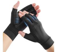 Donfri Copper Arthritis Compression Gloves for Hand Swelling, Finger Strengthen Gloves for Computer Typing (Black, M)