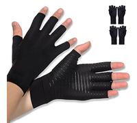 Donfri Copper Arthritis Compression Gloves for Pain Relief, Fingerless (XL)
