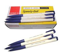 Dong-a Speedy-Ball 0.5 mm Smooth Writing Retractable Oil Based Ink Ball Point Pen Dozen Box (Pack of 24) - Blue