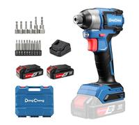Dong Cheng 20V 1/4" Hex Brushless Impact Driver, 165N.m Cordless Impact Driver with 2X 2.0Ah Batteries,3-Speed, 125mm Compact Impact Driver for Cabinetry, Deck Building & HVAC Installation