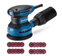 Dong Cheng 380W 12800RPM Random Orbital Sander 125MM, 6 Variable Speeds,20pcs Sandpapers & Dust Collector, Low Vibration Electric Palm Sander for Woodworking, Decoration Furniture