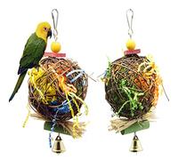 DongAi 2 Pack Bird Chewing Toys Foraging Shredder Toy Parrot Cage Shredder Toy Foraging Hanging Toy for Cockatiel Conure African Grey Amazon