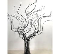 DongArts Dried Wavy Curly Willow Branches, Decorative Vase Filler Branches for Decoration, Ting Ting Branches for Vases Xmas Tree Garland Wreath Home Craft Glitter Decor (Elegant Black)